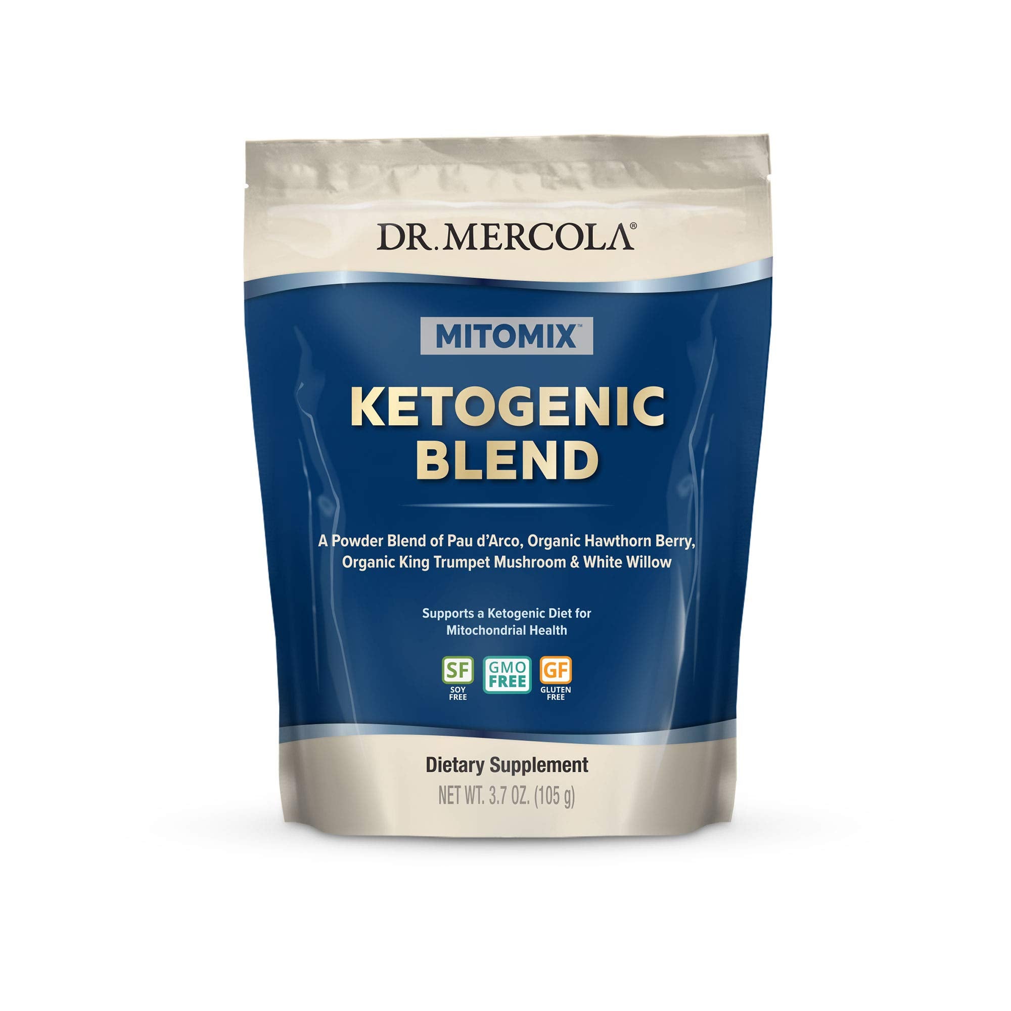 Dr. Mercola MITOMIX, emballage pratique affichant 30 portions, idéal pour routine quotidienne.