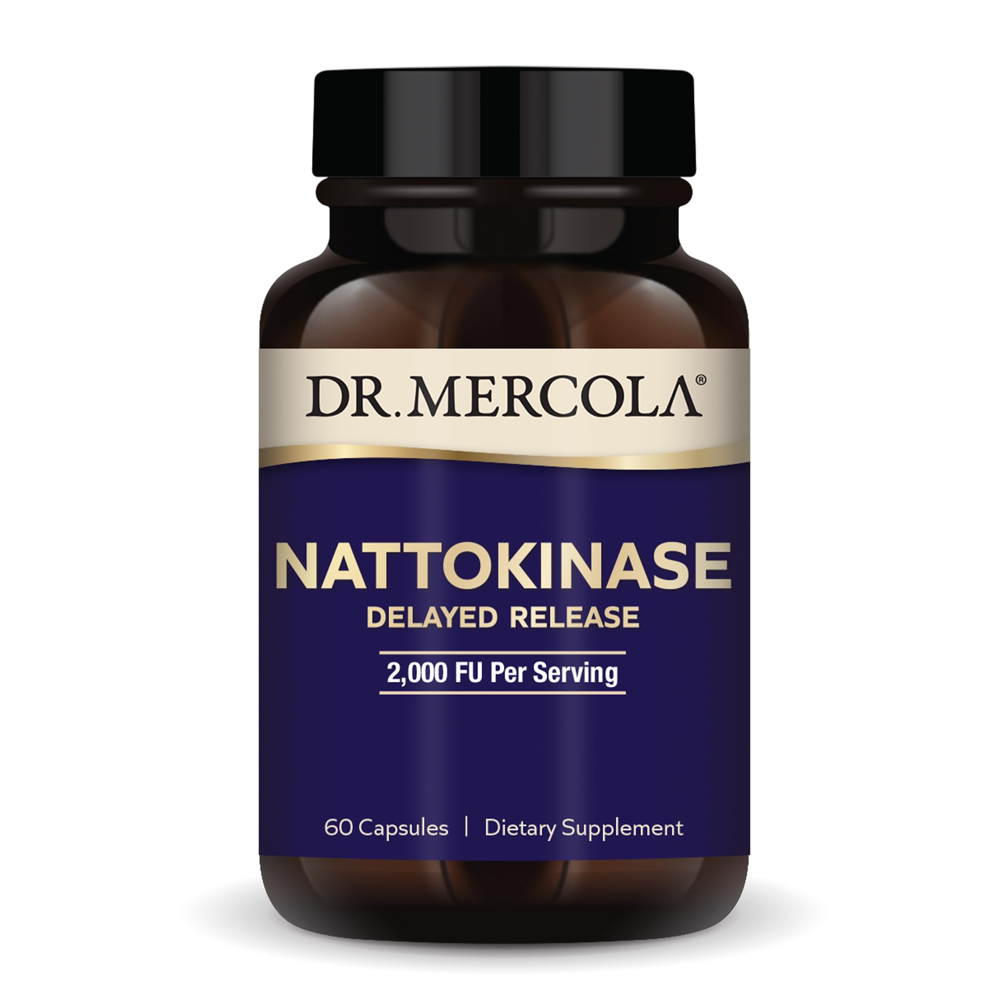 Dr. Mercola Nattokinase – bouteille à libération retardée, absorption efficace et potentiel soutien