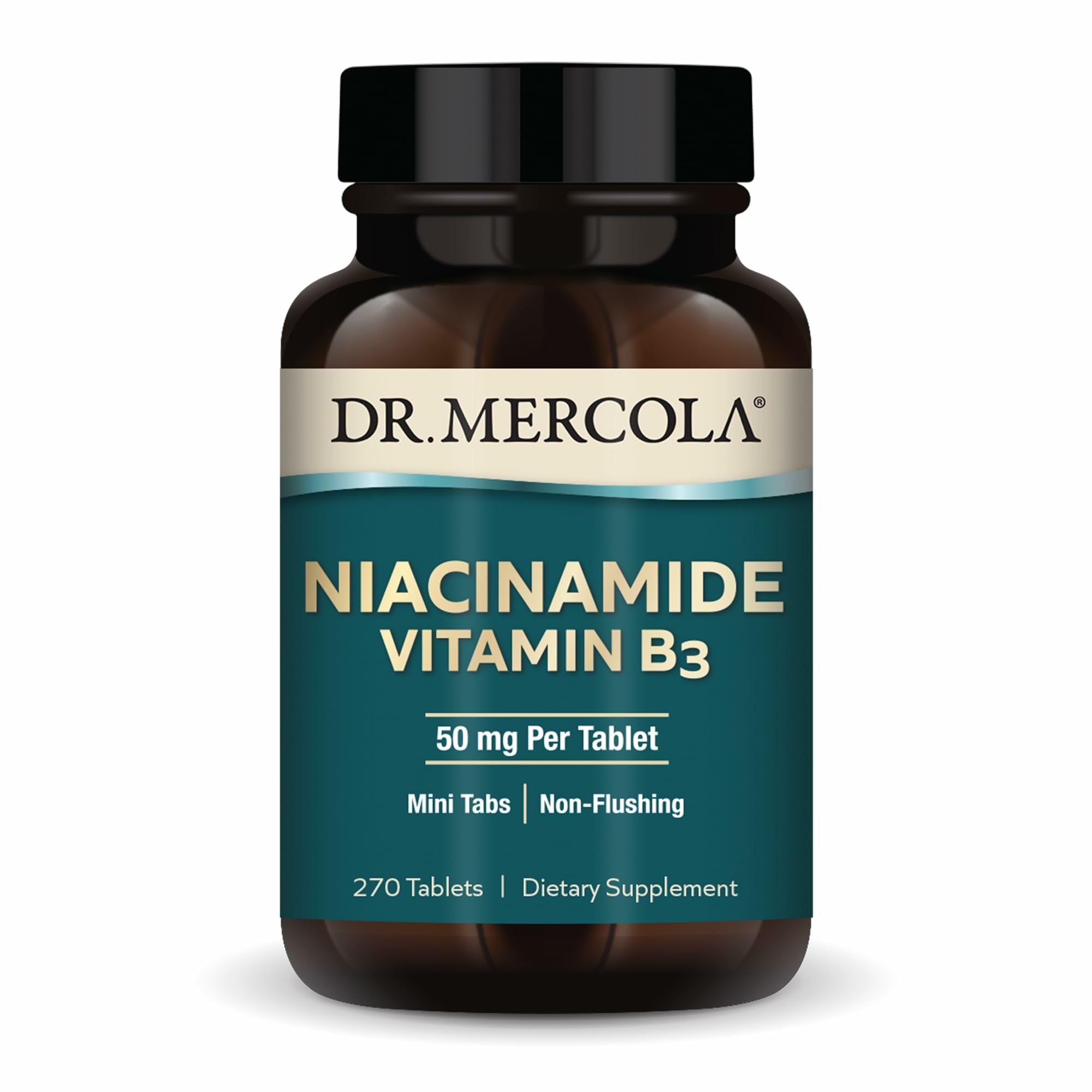 Dr. Mercola Niacinamide: tablettes mini 50 mg faciles à avaler pour le quotidien.