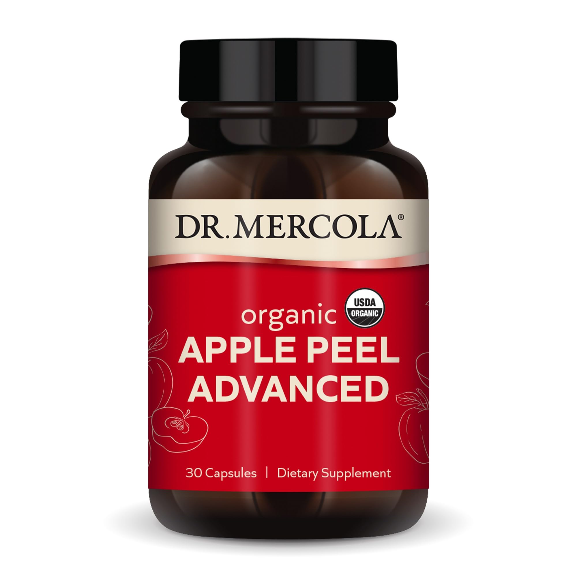 Dr. Mercola peau de pomme bio avancée en bouteille, soutien potentiel à la circulation sanguine