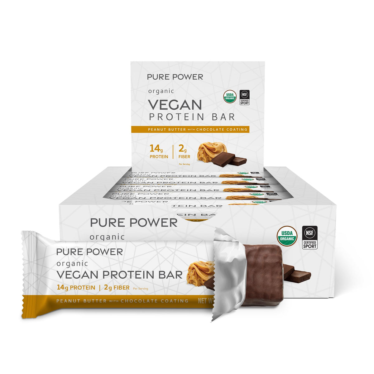 Barre protéinée végétale Dr Mercola Pure Power, texture douce pour énergie durable.