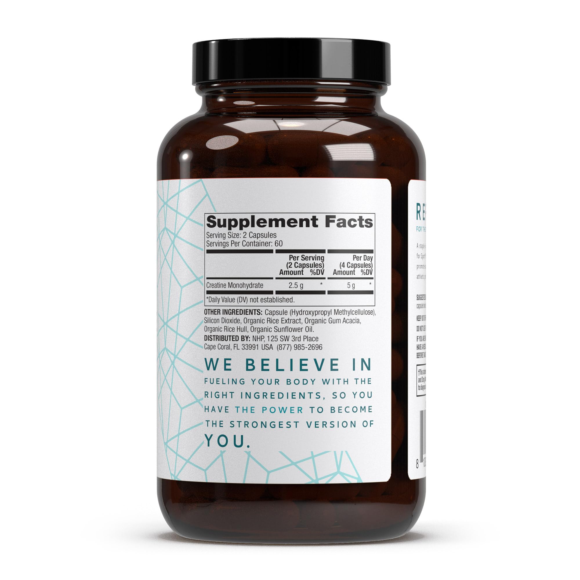 Dr Mercola Pure Power Créatine Monohydrate, capsules: dose pratique pour énergie pendant l’effort.