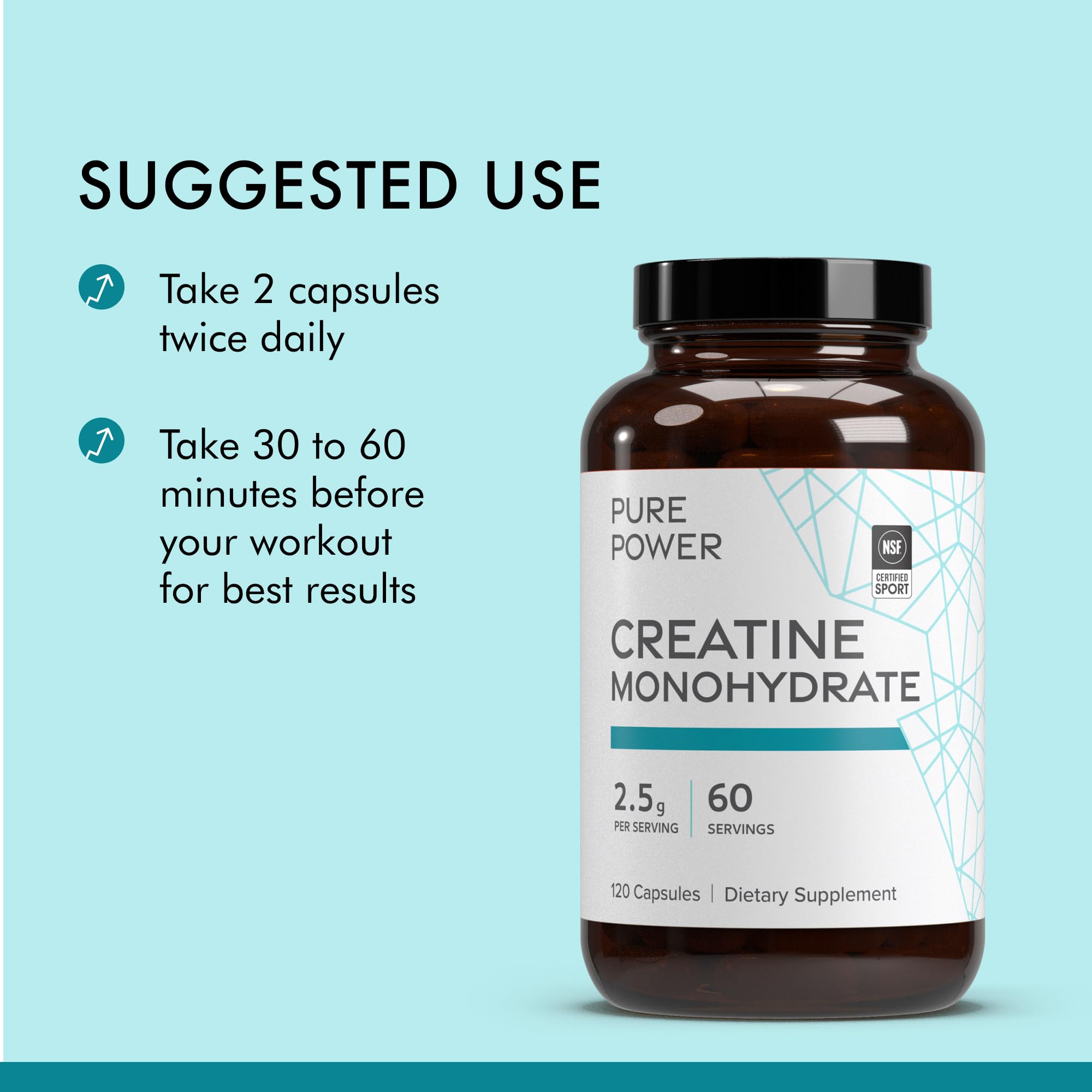 Dr. Mercola Pure Power Créatine Monohydrate, poudre: texture fine prête à se melanger.