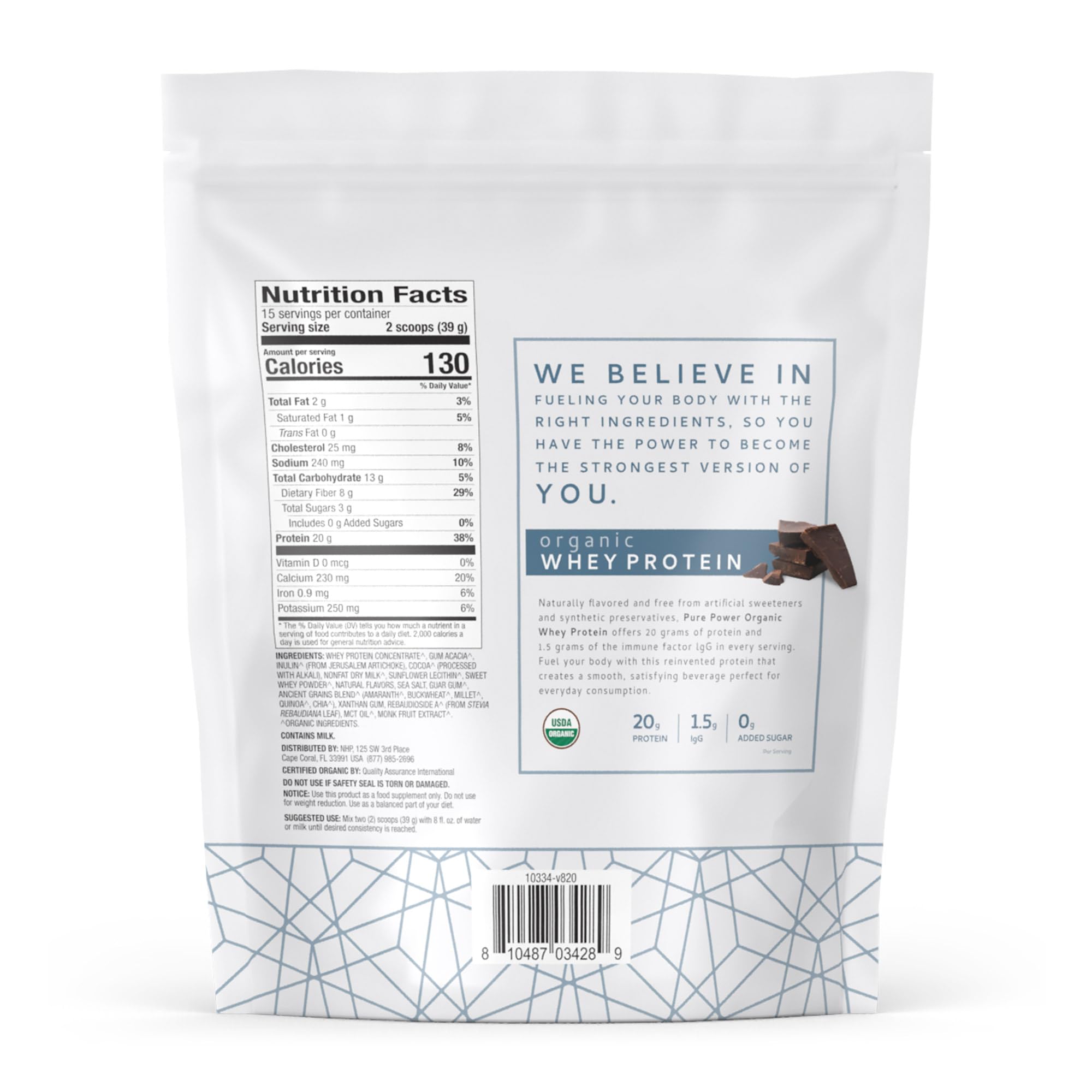 Doseur-poudre Dr. Mercola Pure Power Whey pour doser facilement votre shake
