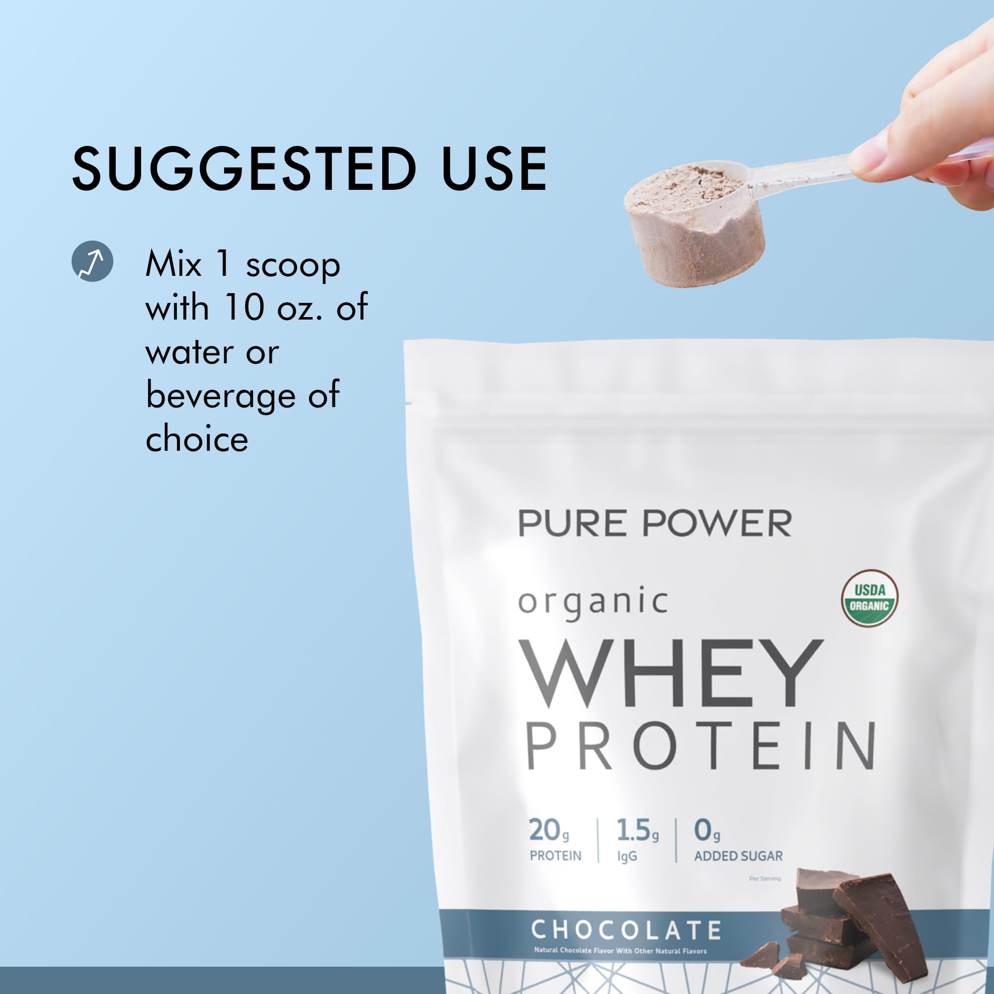 Texture cremeuse Dr. Mercola Pure Power Whey se mélange facilement