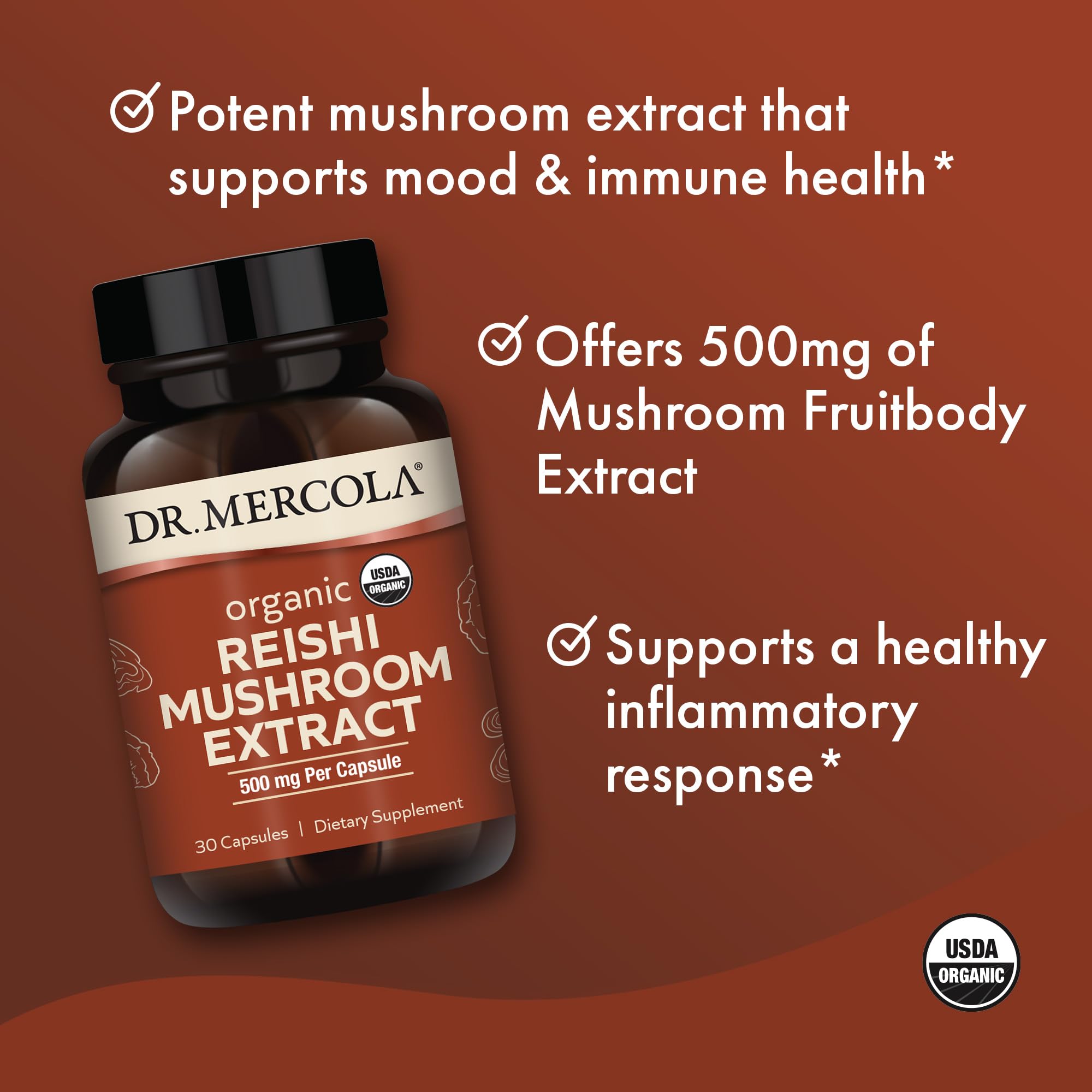 Dr. Mercola Reishi, test de pureté garantit un produit fiable.
