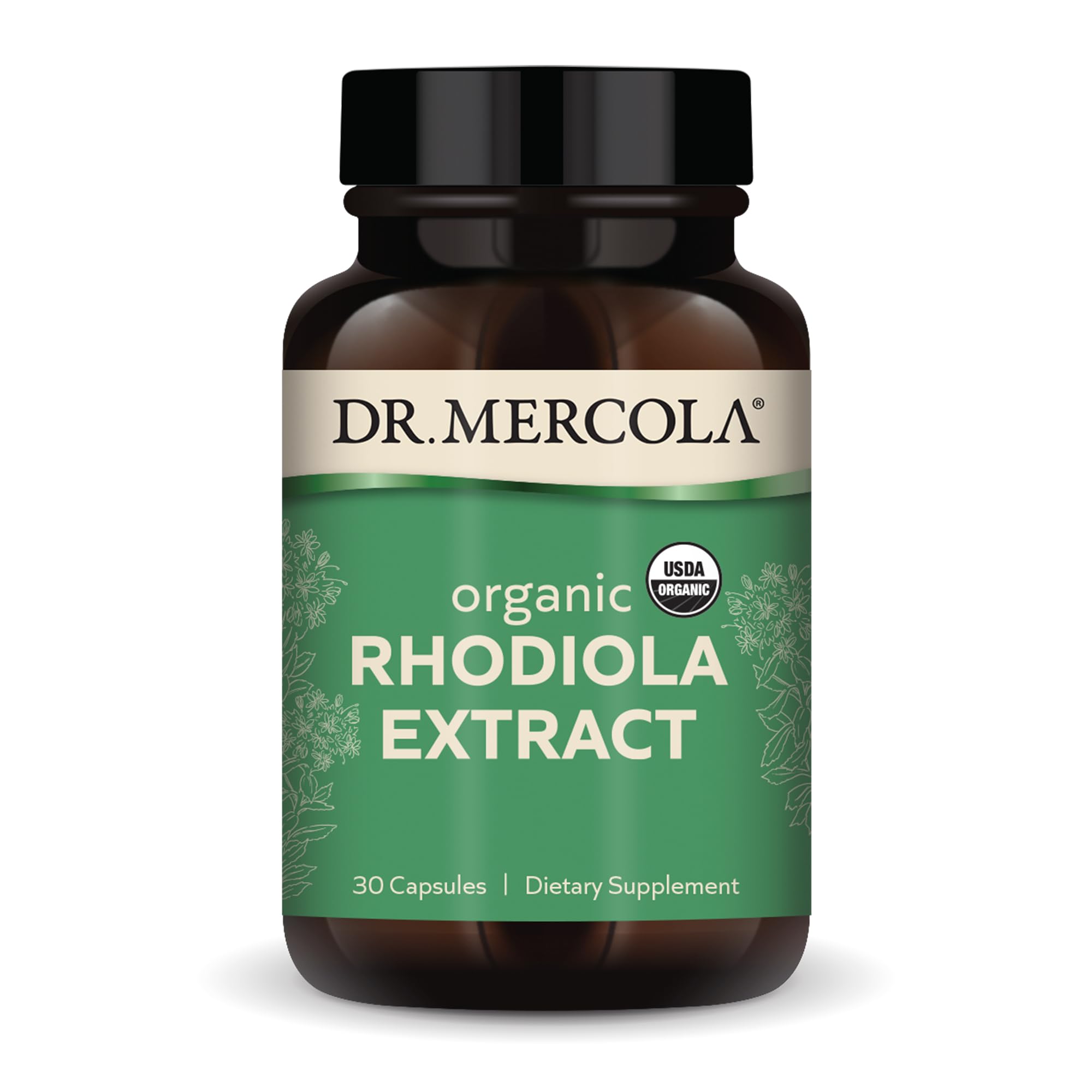 Dr. Mercola Rhodiola Extract – bouteille 30 gélules, soutien potentiel à l'humeur