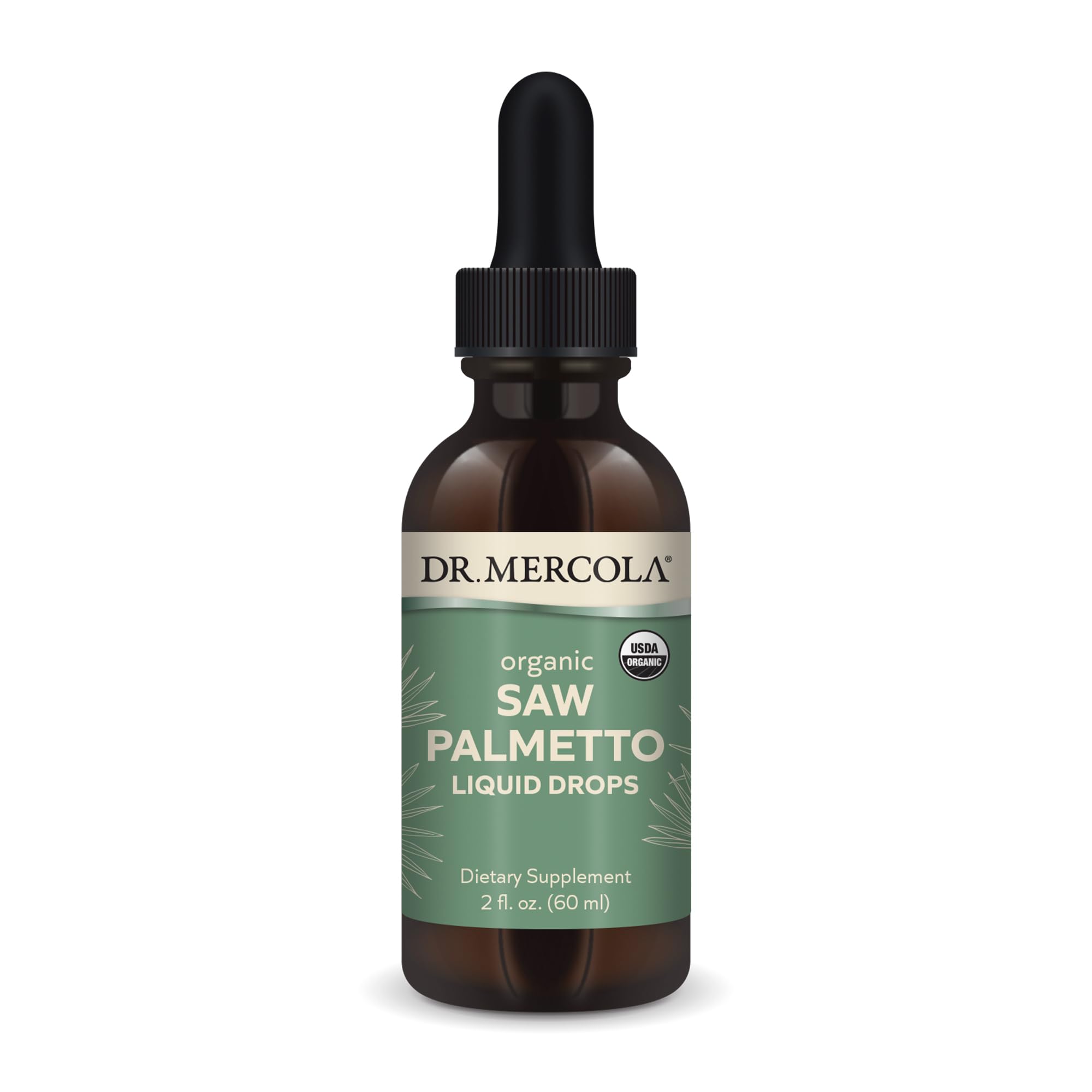 Dr. Mercola Saw Palmetto gouttes : bouteille 60 ml prête à l’emploi au quotidien.