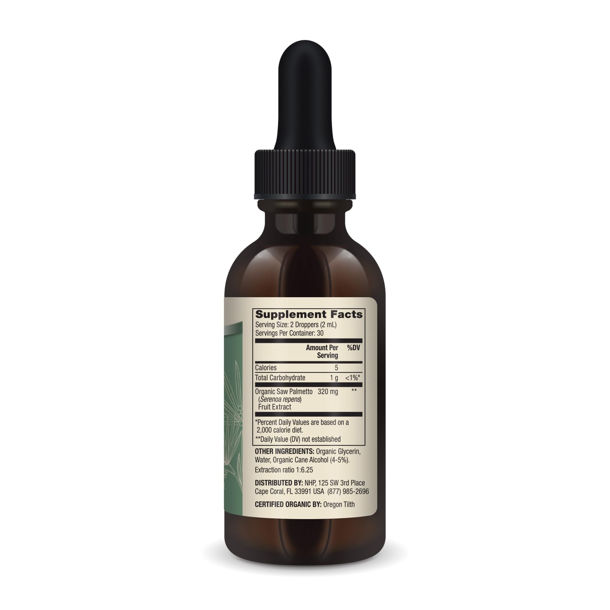 Ingrédients biologiques Saw Palmetto, sans OGM, haute qualité garantie.