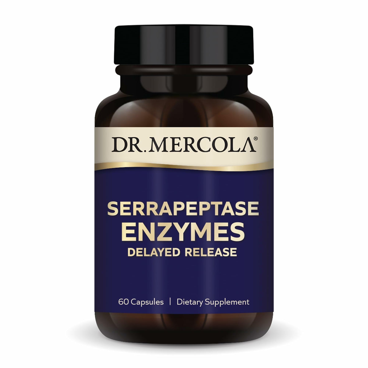 Dr Mercola Serrapeptase, capsules à libération retardée, soutien potentiel de la fonction cellulaire.