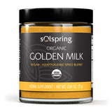 Dr. Mercola Solspring Golden Milk — bouteille prête pour un moment de détente et confort digestif.