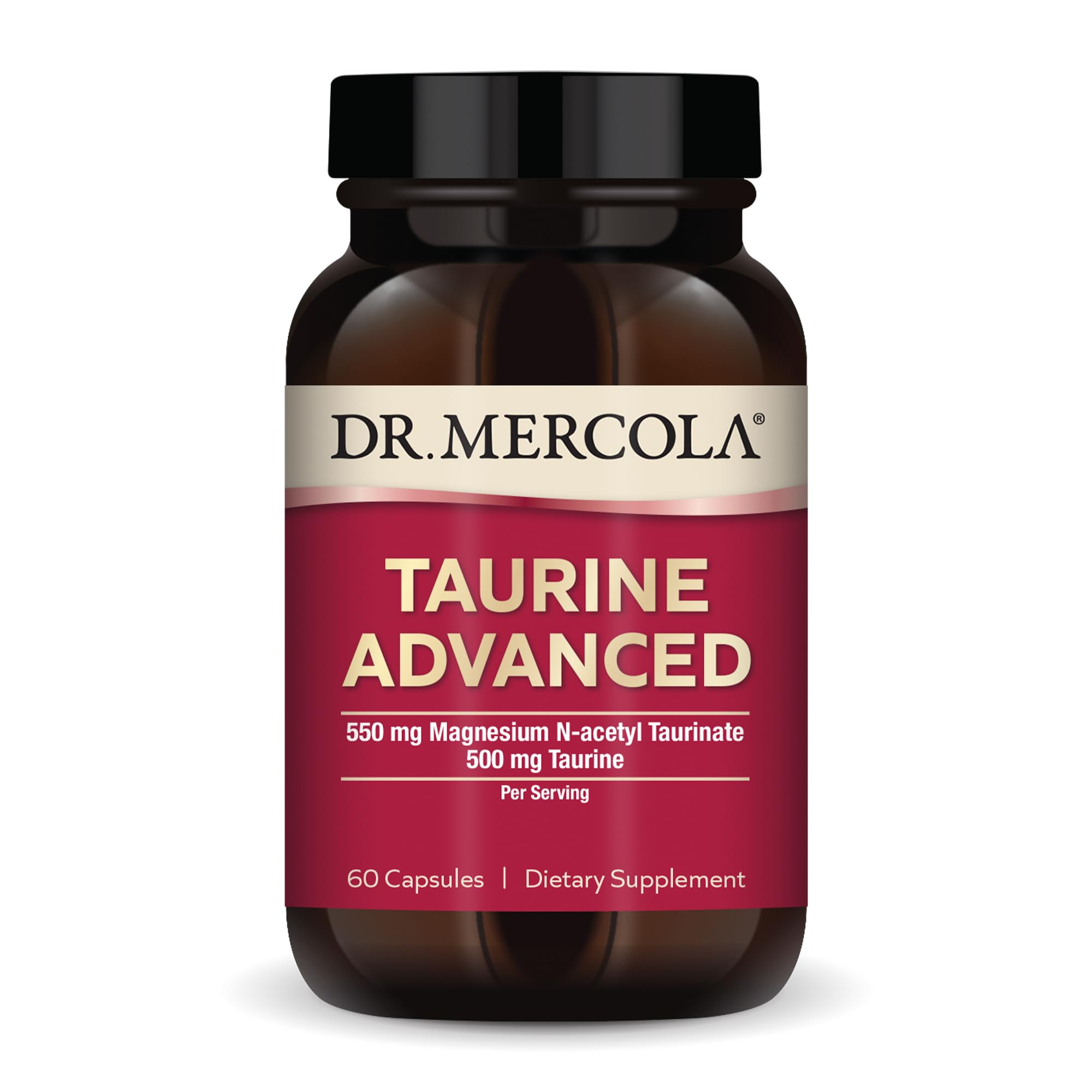 Dr. Mercola Taurine Advanced – Bouteille pour routine quotidienne et pratique.