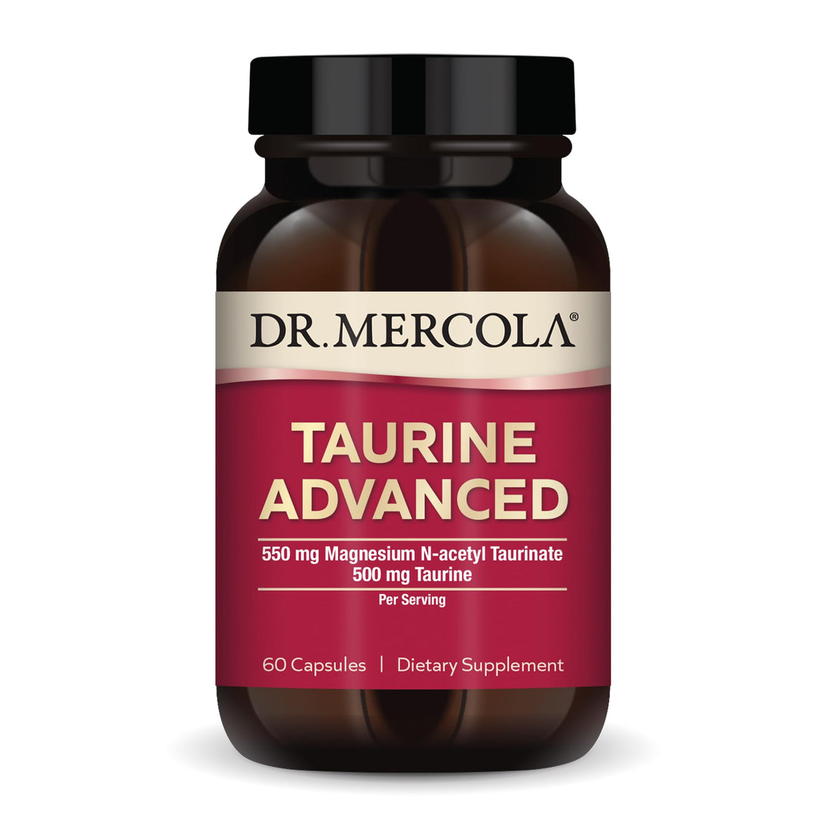 Dr. Mercola Taurine Advanced – Bouteille pour routine quotidienne et pratique.