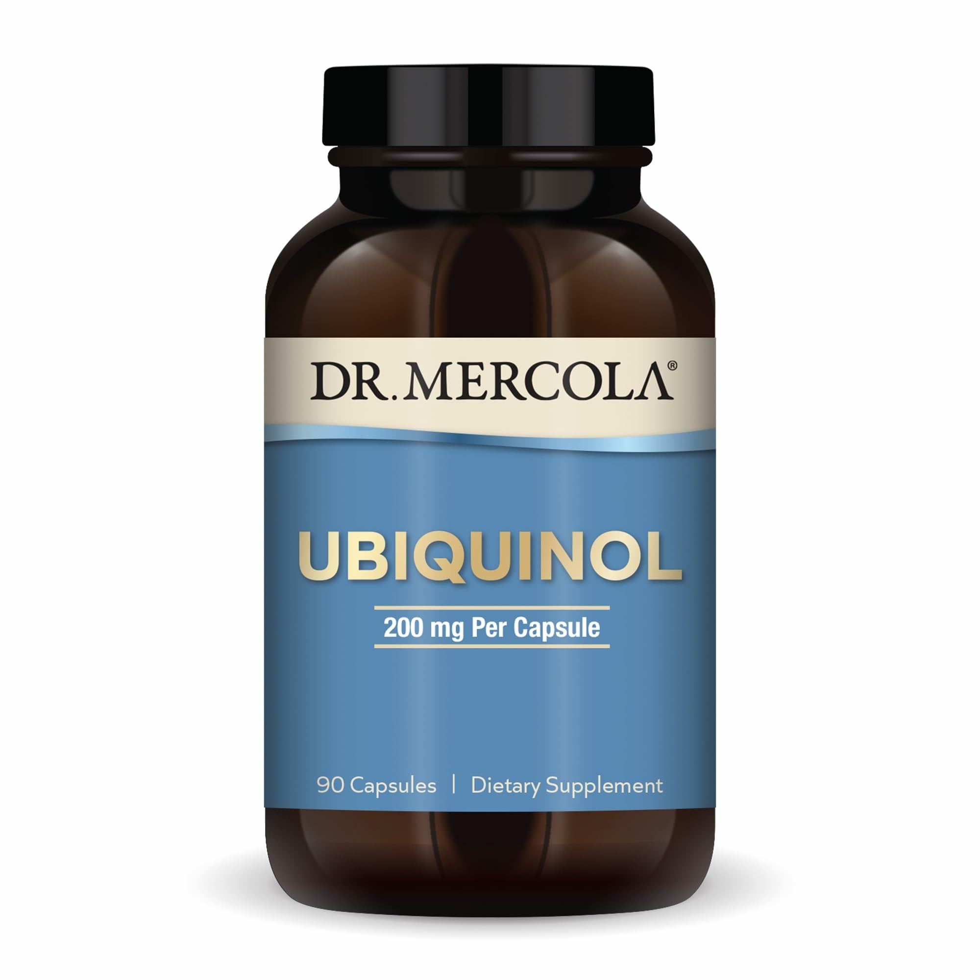 Dr. Mercola Ubiquinol – bouteille de 90 capsules, soutien énergétique potentiel.