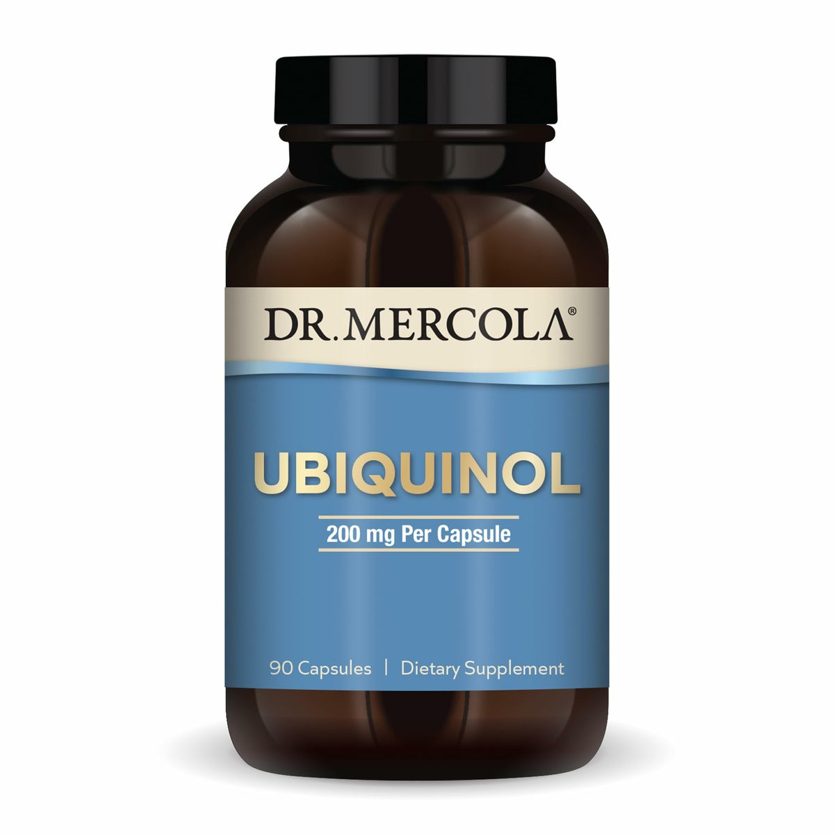 Dr. Mercola Ubiquinol – bouteille de 90 capsules, soutien énergétique potentiel.