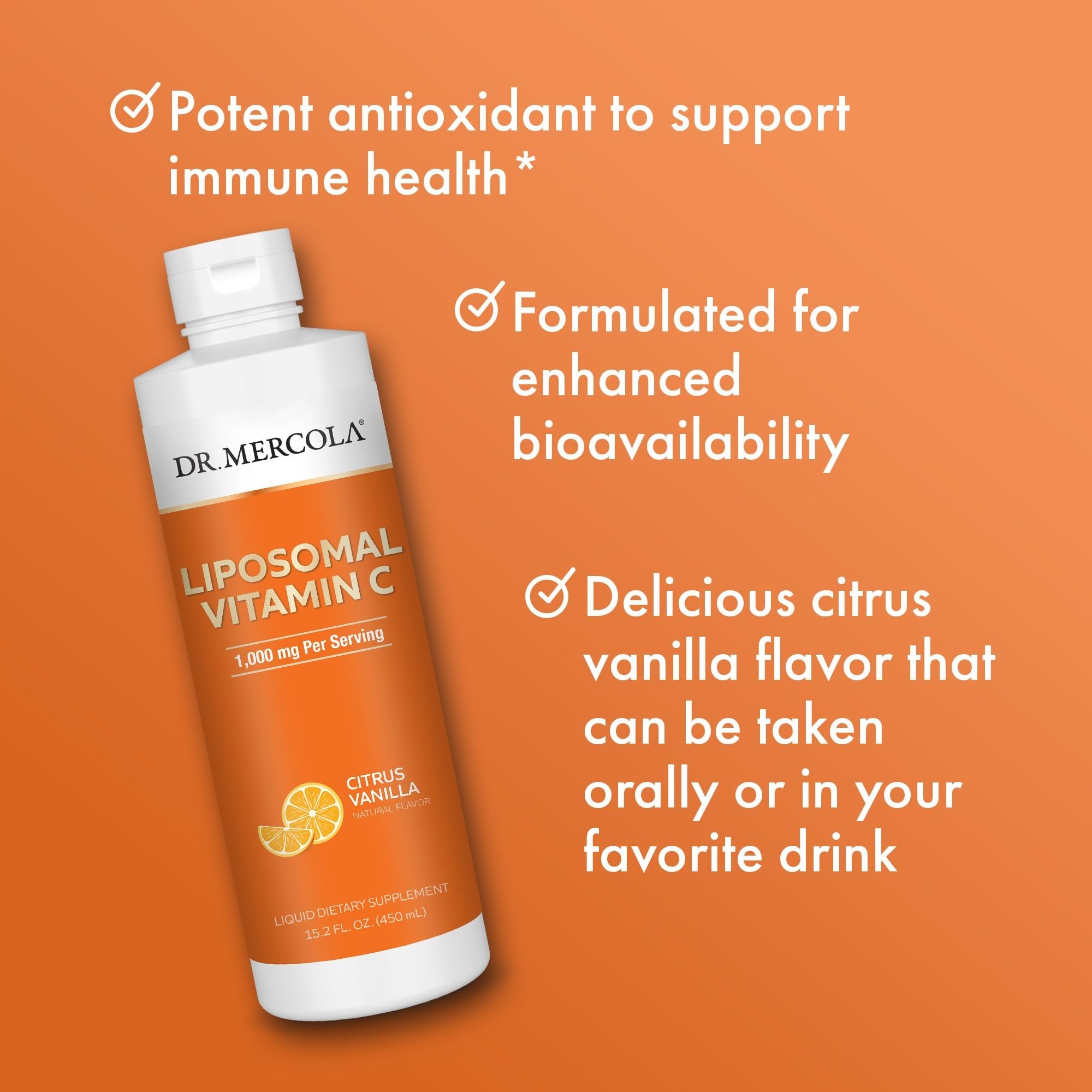 Dr Mercola Vitamine C liposomale emballage pratique et durable.