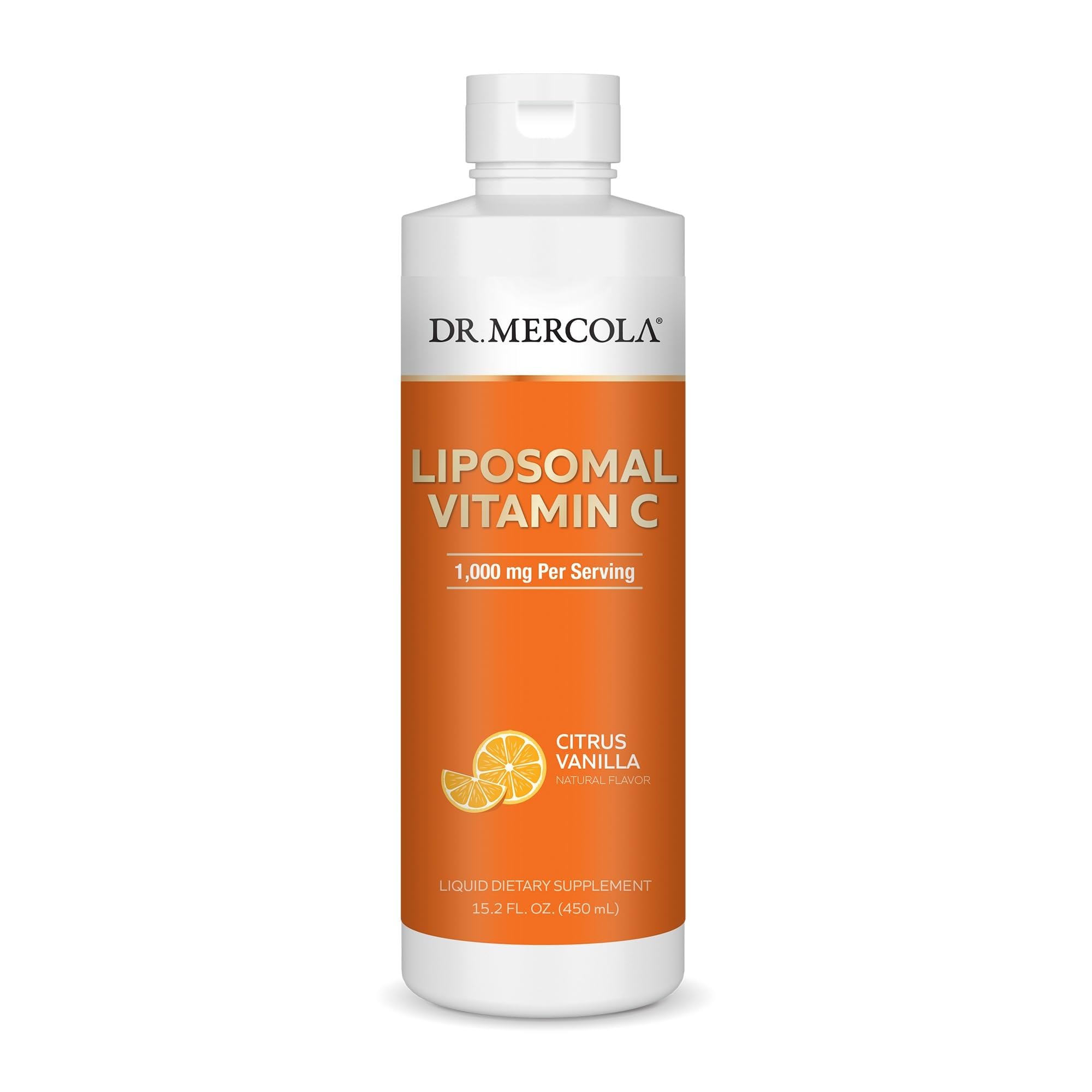 Dr Mercola Vitamine C liposomale liquide, bouteille 450 ml, soutien immunitaire potentiel.