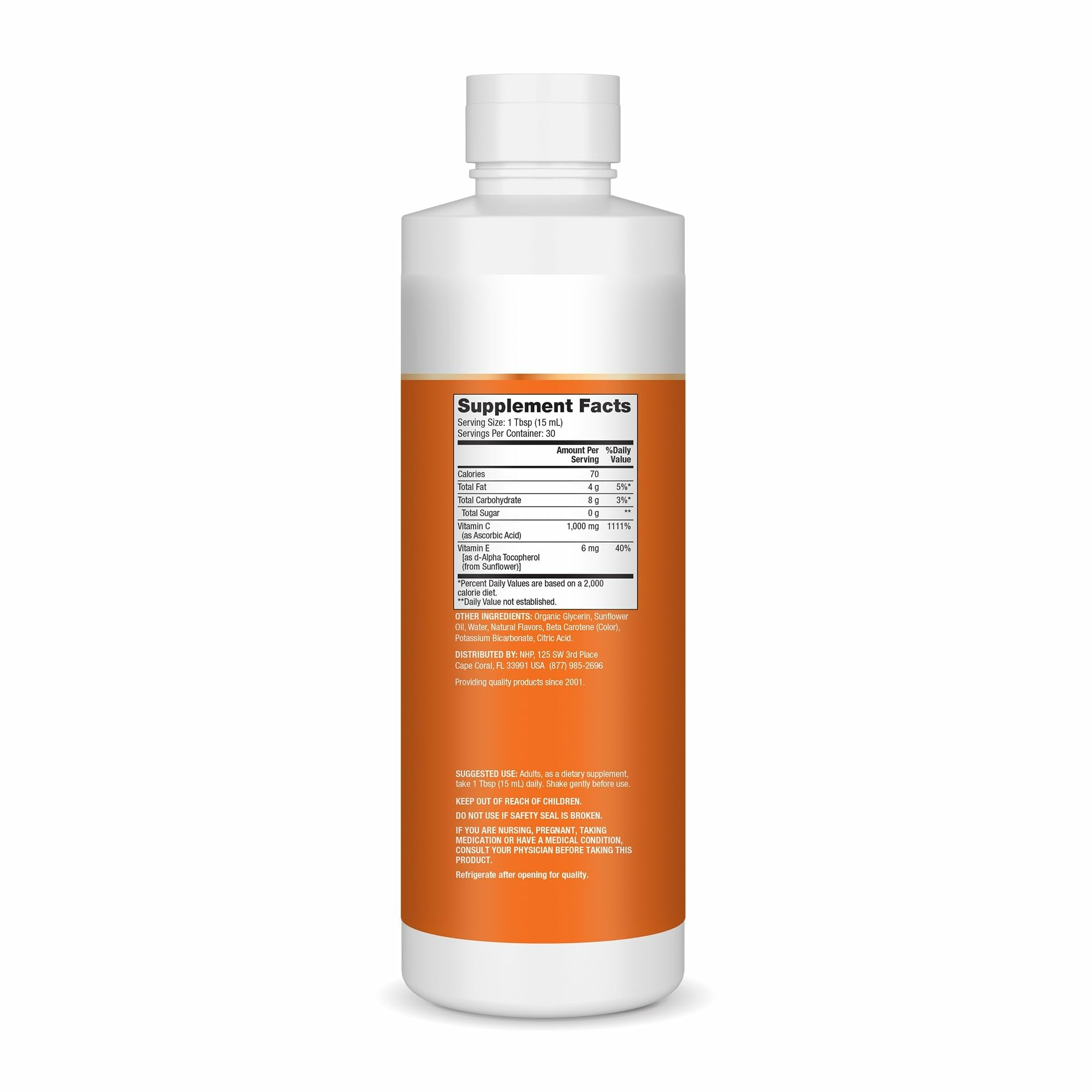 Dr Mercola Vitamine C liposomale – étiquette agrumes vanille, goût agréable