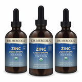 Dr. Mercola Zinc liquide : bouteille 3-pack, formulation saine pour soutenir le système immunitaire.