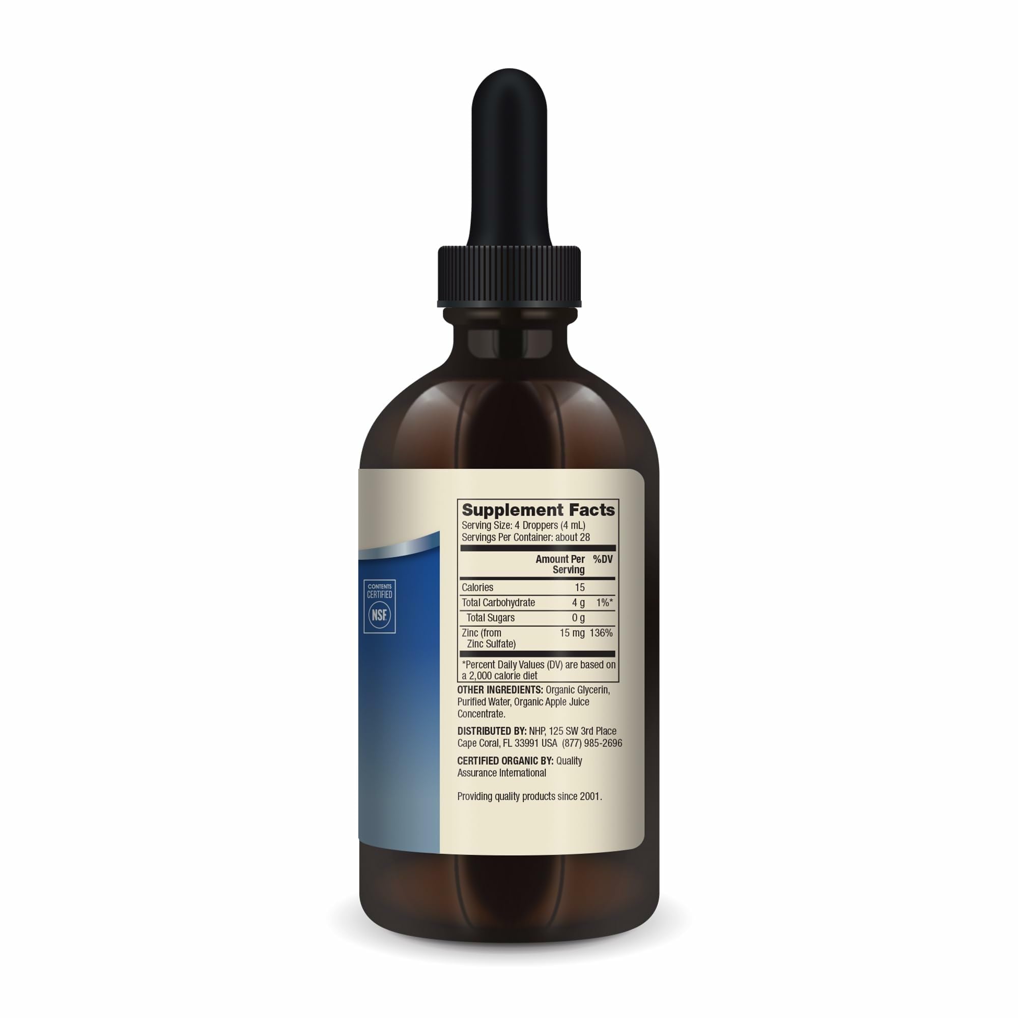 Dr. Mercola Zinc liquide : pipette en utilisation, dosage précis et pratique.