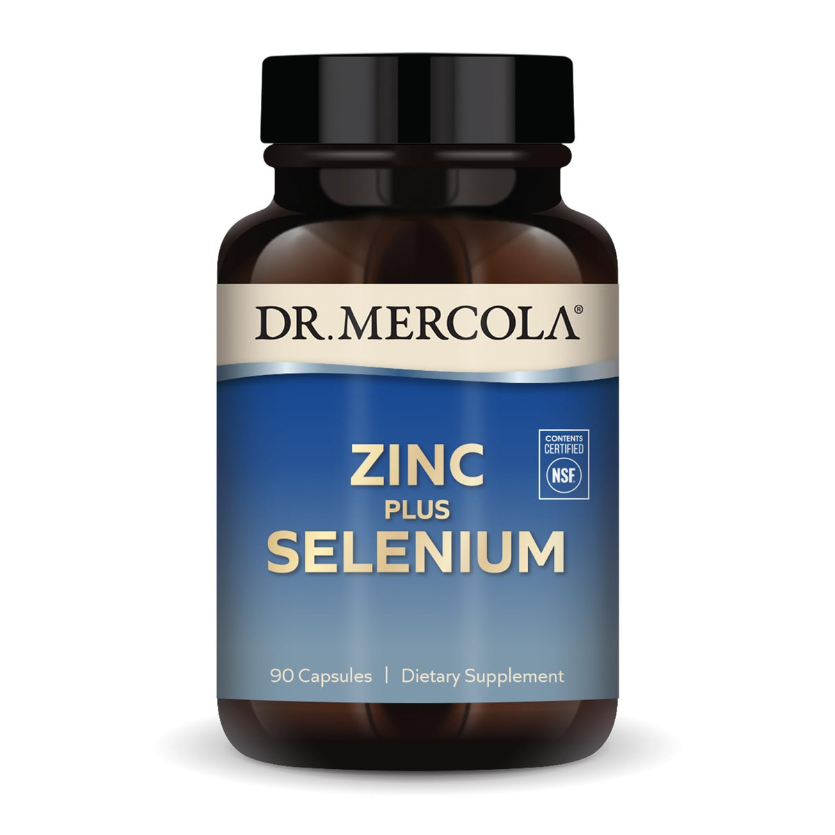 Dr. Mercola Zinc Plus Selenium - bouteille: soutien potentiel immunitaire et énergie durable.
