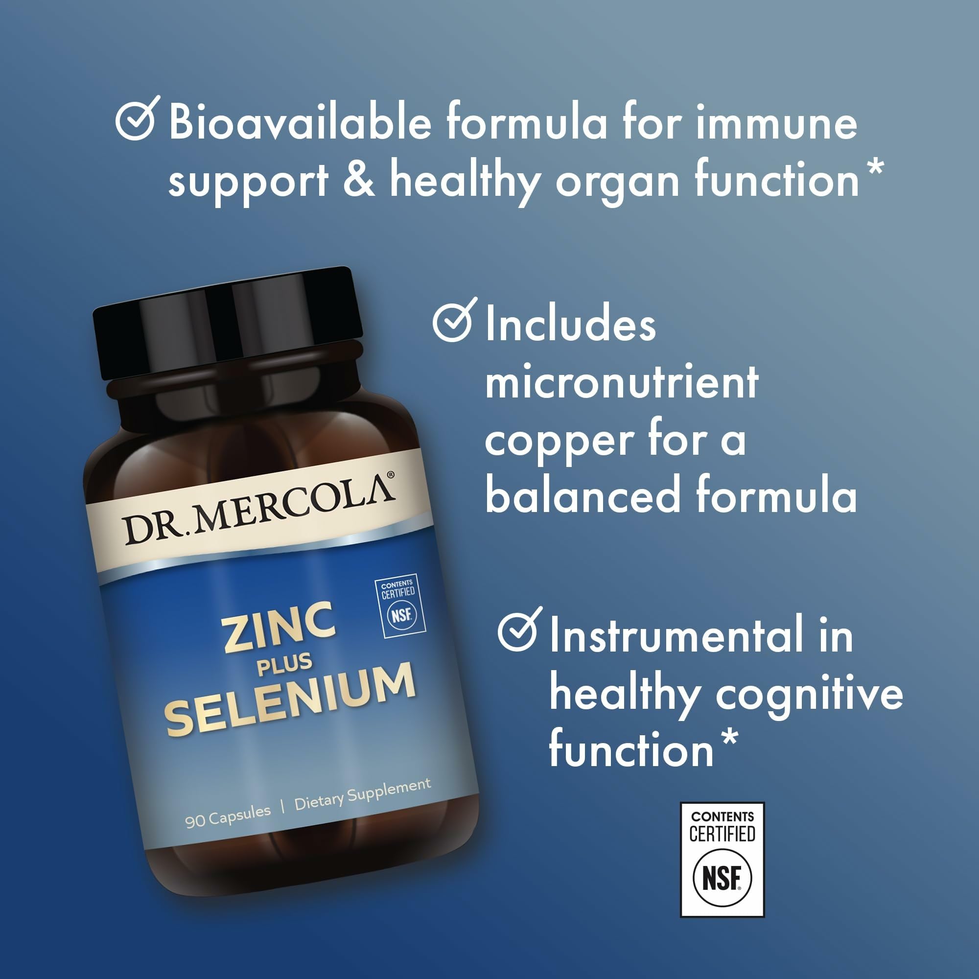 Dr. Mercola Zinc Plus Selenium - sans gluten: convient aux régimes spécifiques.