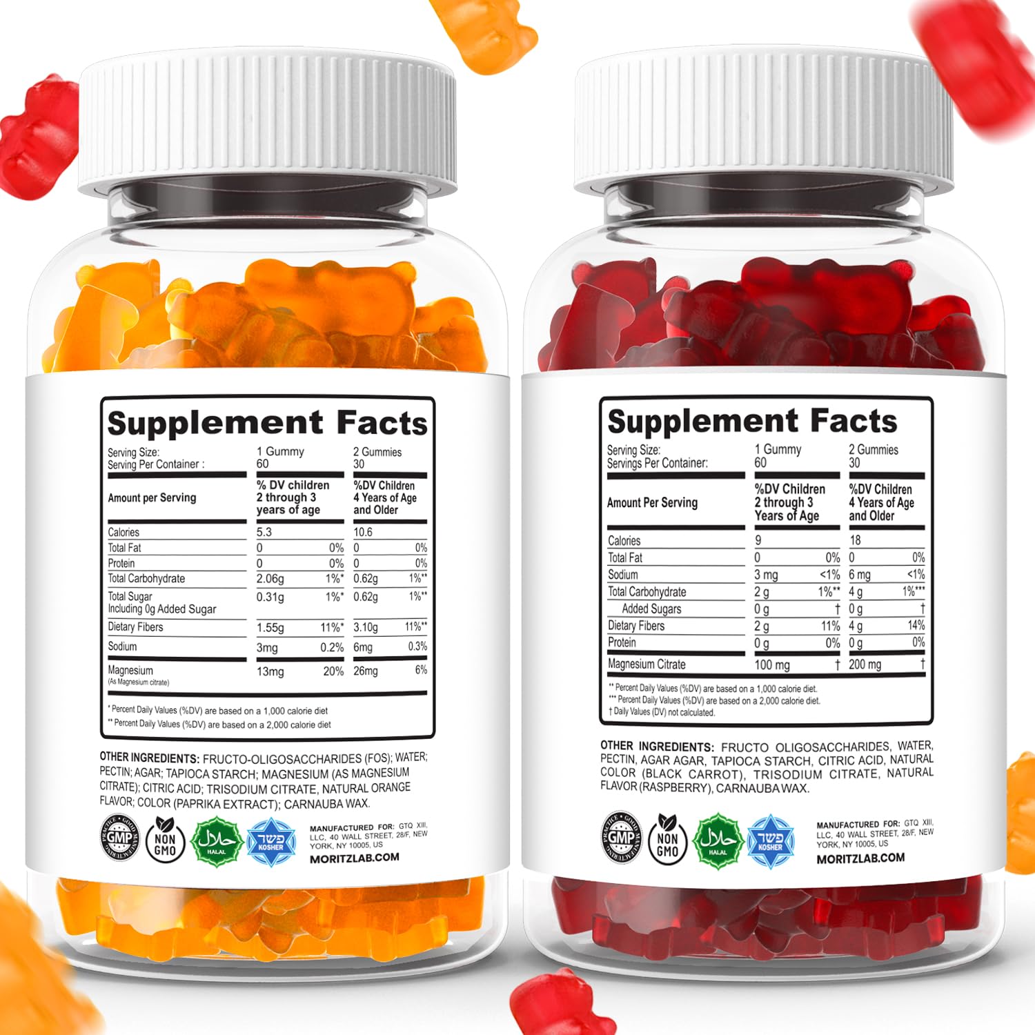 Gommes DR. MORITZ Calm framboise pour enfants, goût apprécié et sans sucre ajouté.