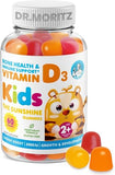 Gommes DR MORITZ D3 pour enfants, fruits colorés et goût apprécié