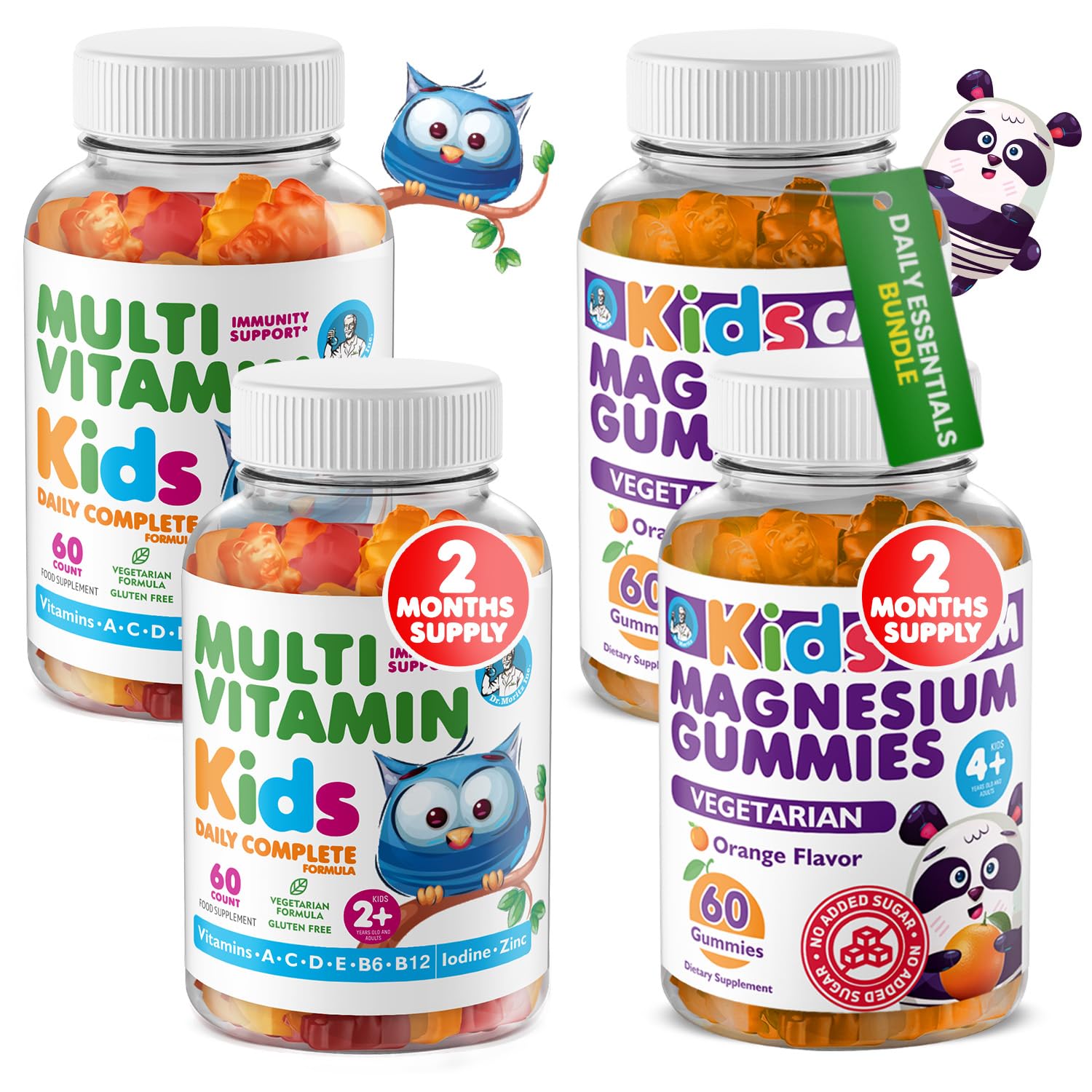 Gommes DR. MORITZ Magnésium pour enfants dans une bouteille orange, potentiel soutien à la relaxation.