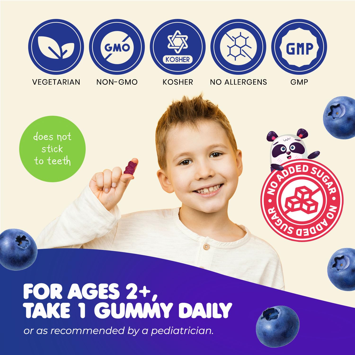 Dr. Moritz gommes magnésium enfants, saveur myrtille, rend la routine plus agréable.
