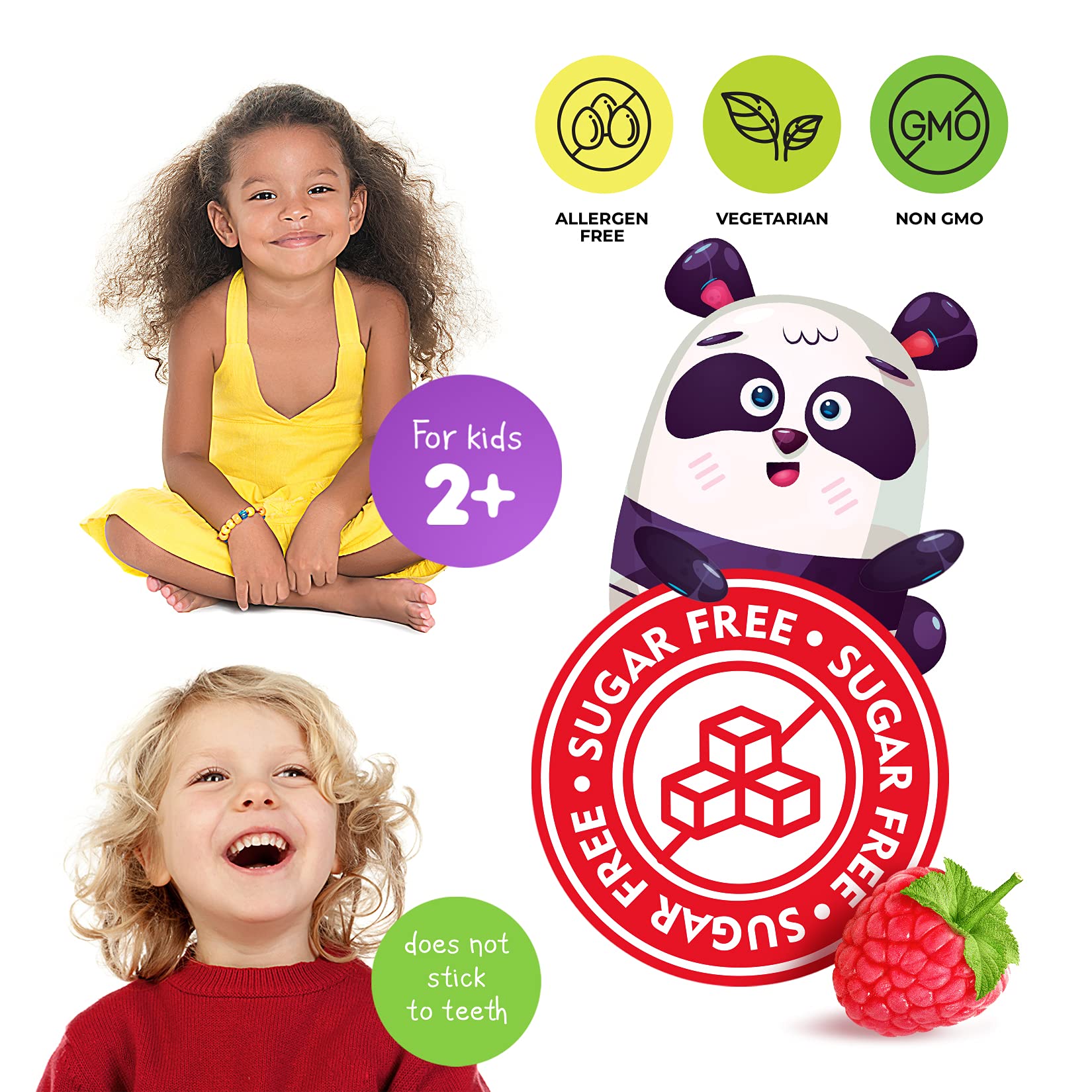 Gommes sans gluten DR. MORITZ magnésium-framboise pour toute la famille