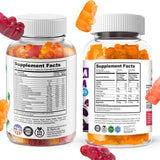 Gommes DR. MORITZ Multivitamines pour enfants, bouteille colorée, apport nutritionnel potentiel.