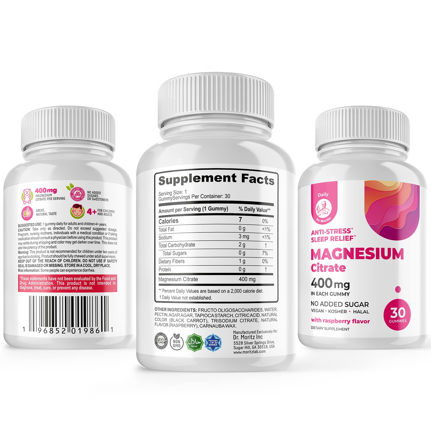 DR. MORITZ Magnésium citrate gommes, portion enfant pour routines quotidiennes