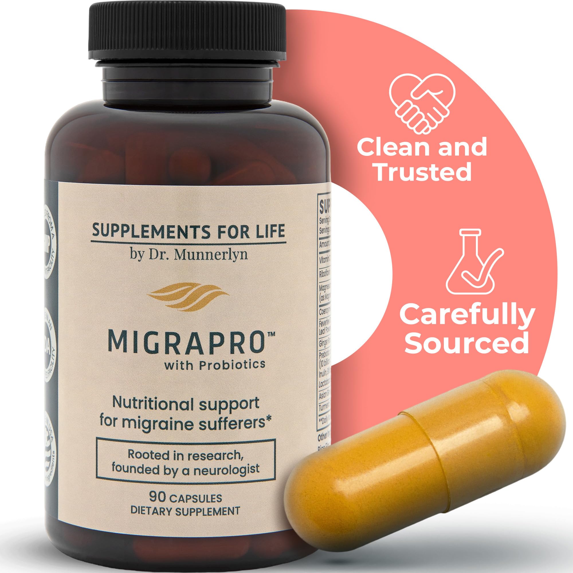 Dr. Munnerlyn MigraPro – fiche nutritionnelle détaillant les composants