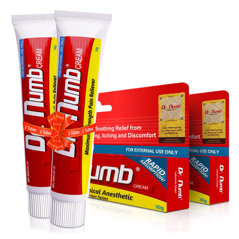 Dr. Numb crème lidocaïne 5% – application rapide pour soulager la douleur.
