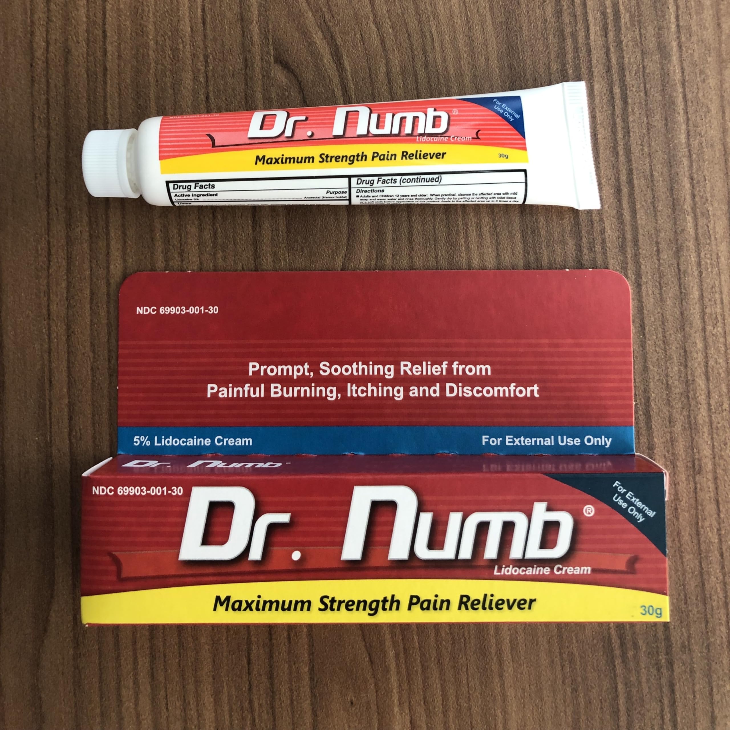 Dr. Numb crème lidocaïne 5% – vitamine E pour nourrir la peau.