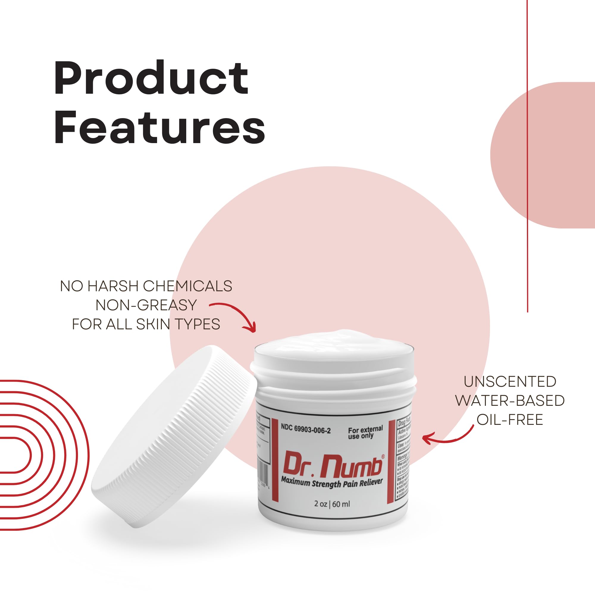 Dr. Numb avec vitamine E pour nourrir la peau.