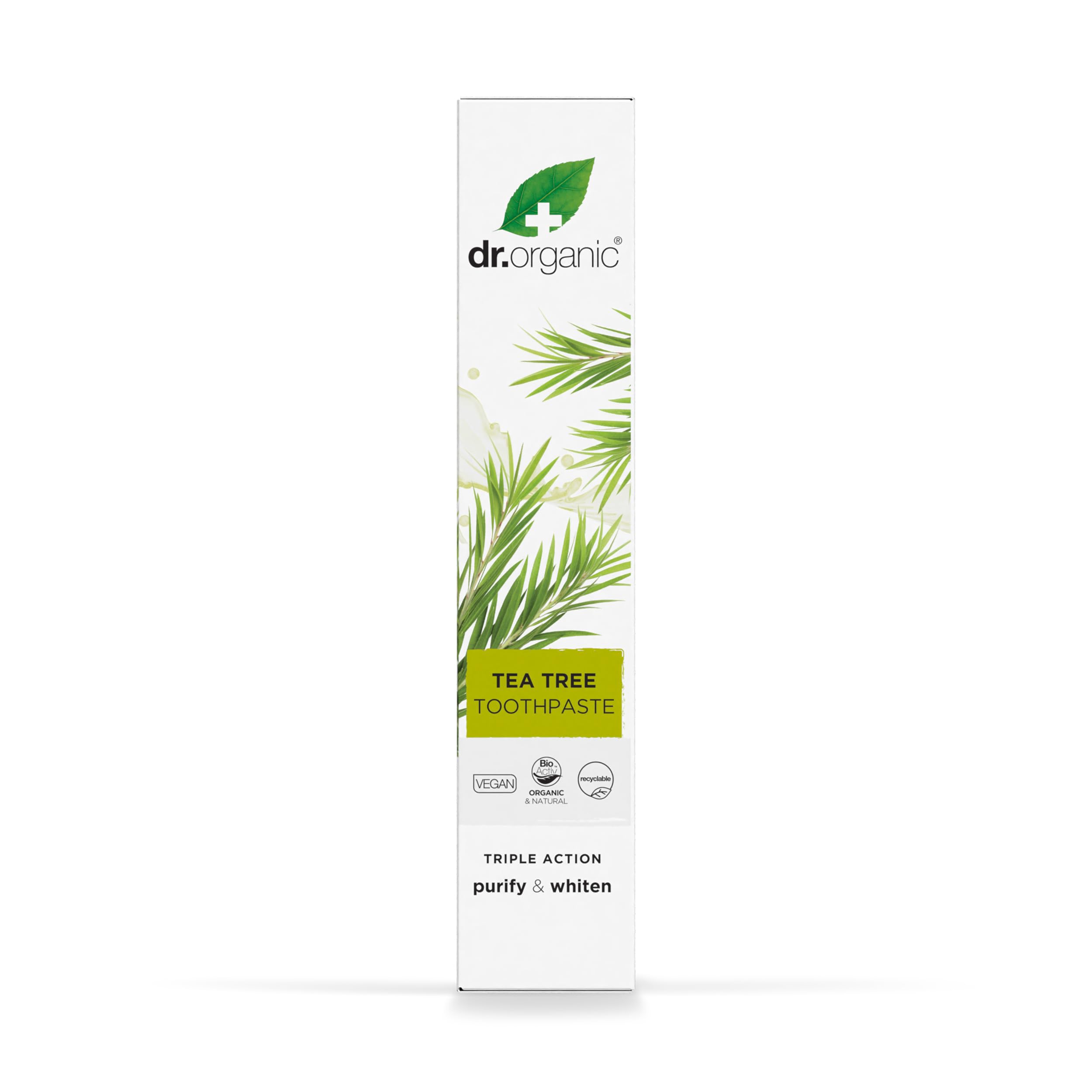 Arôme citron-menthe du dentifrice arbre à thé, sensation fraîche.