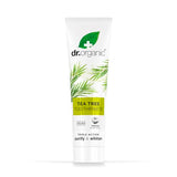 Dr.organic dentifrice arbre à thé tube détail, texture crème.