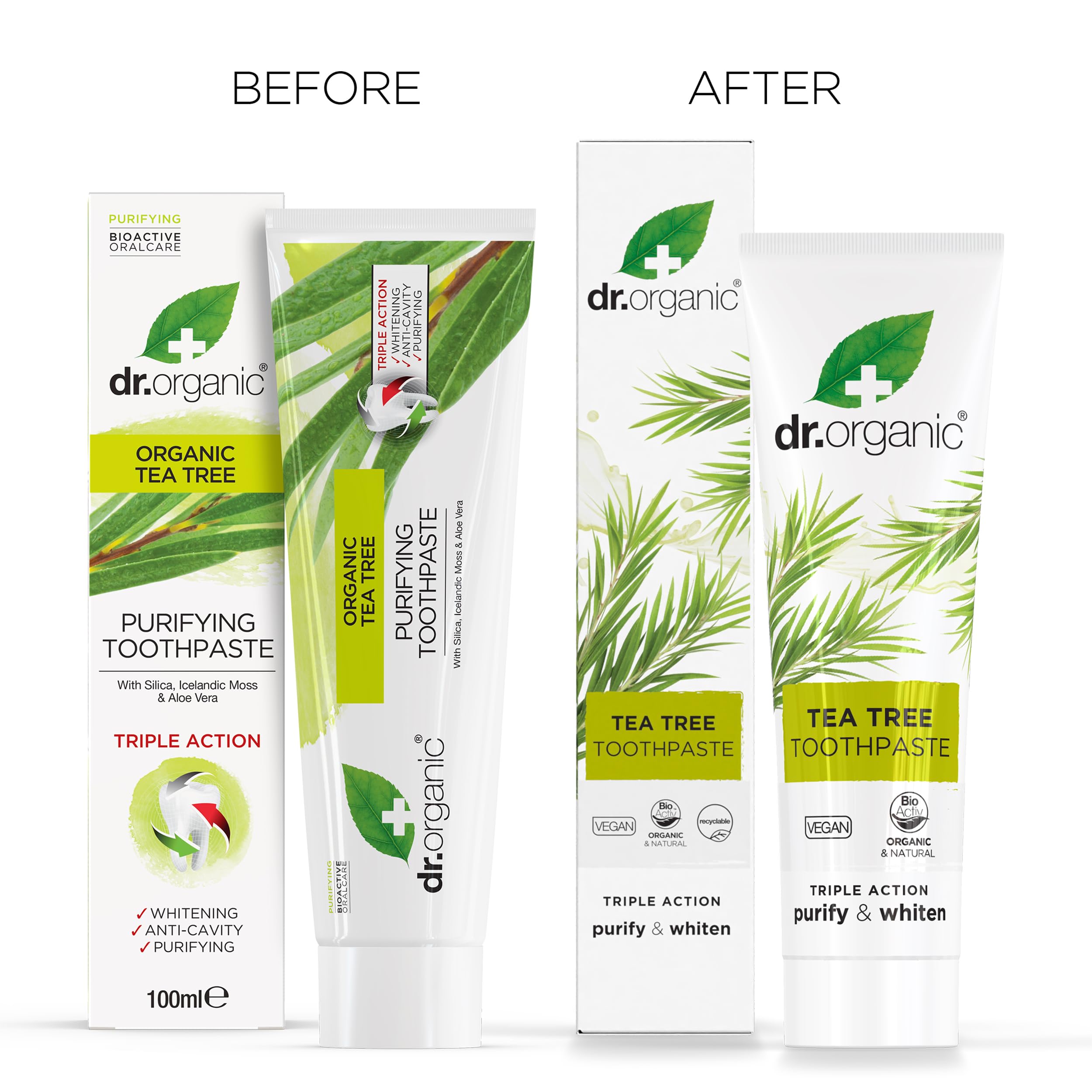 Utilisation quotidienne du dentifrice arbre à thé, haleine fraîche.