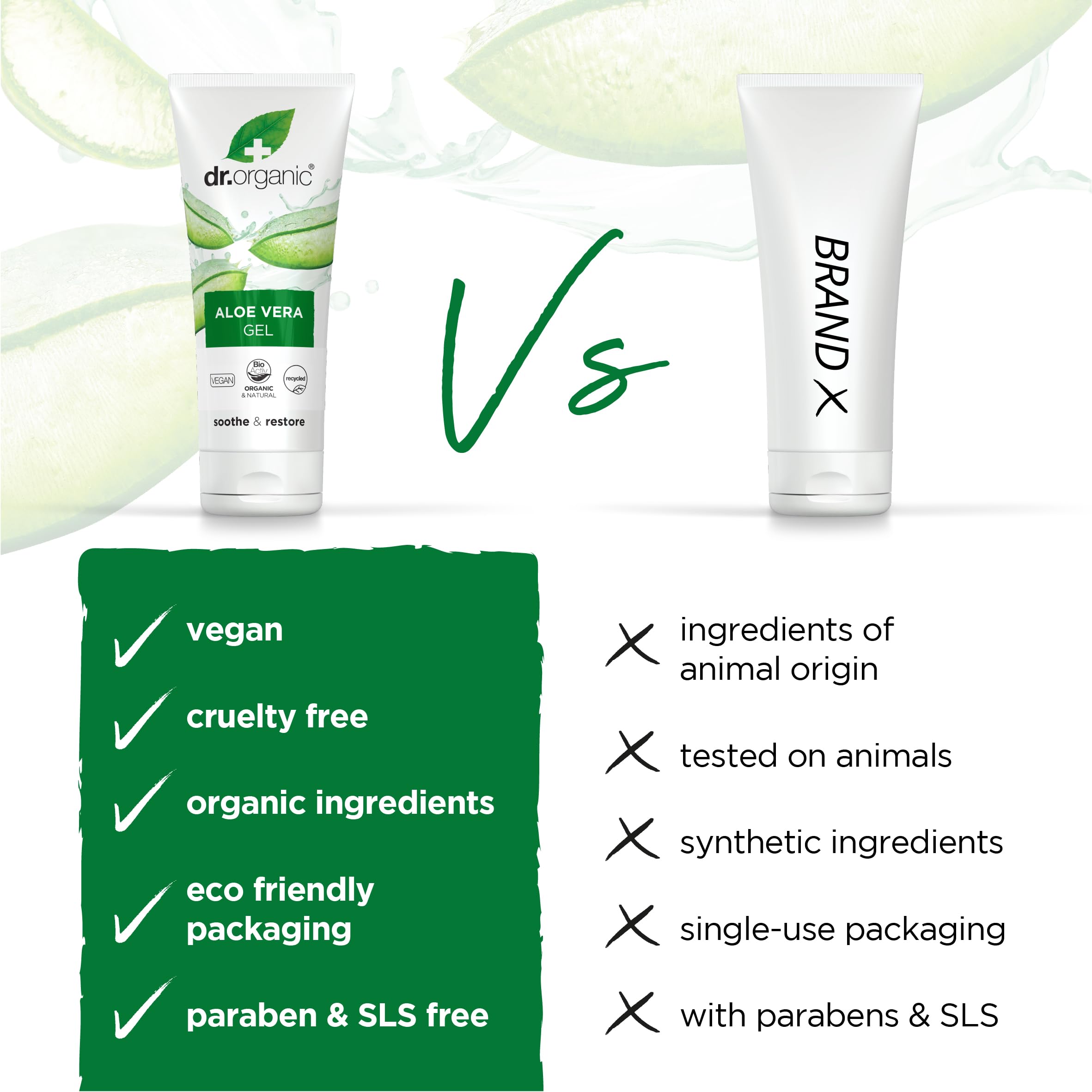 Dr Organic Aloe Vera Gel 200ml – après soleil apaisant pour la peau