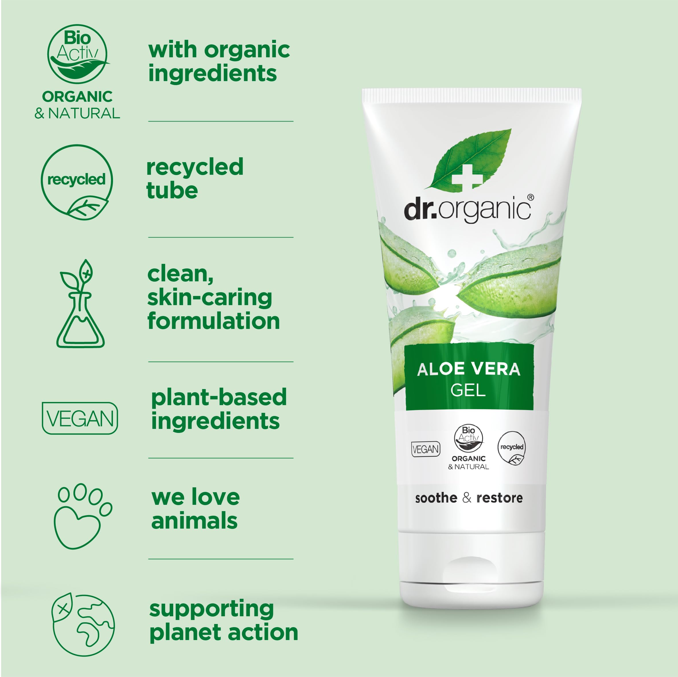 Dr Organic Aloe Vera Gel 200ml – hydratation rapide du corps et des mains