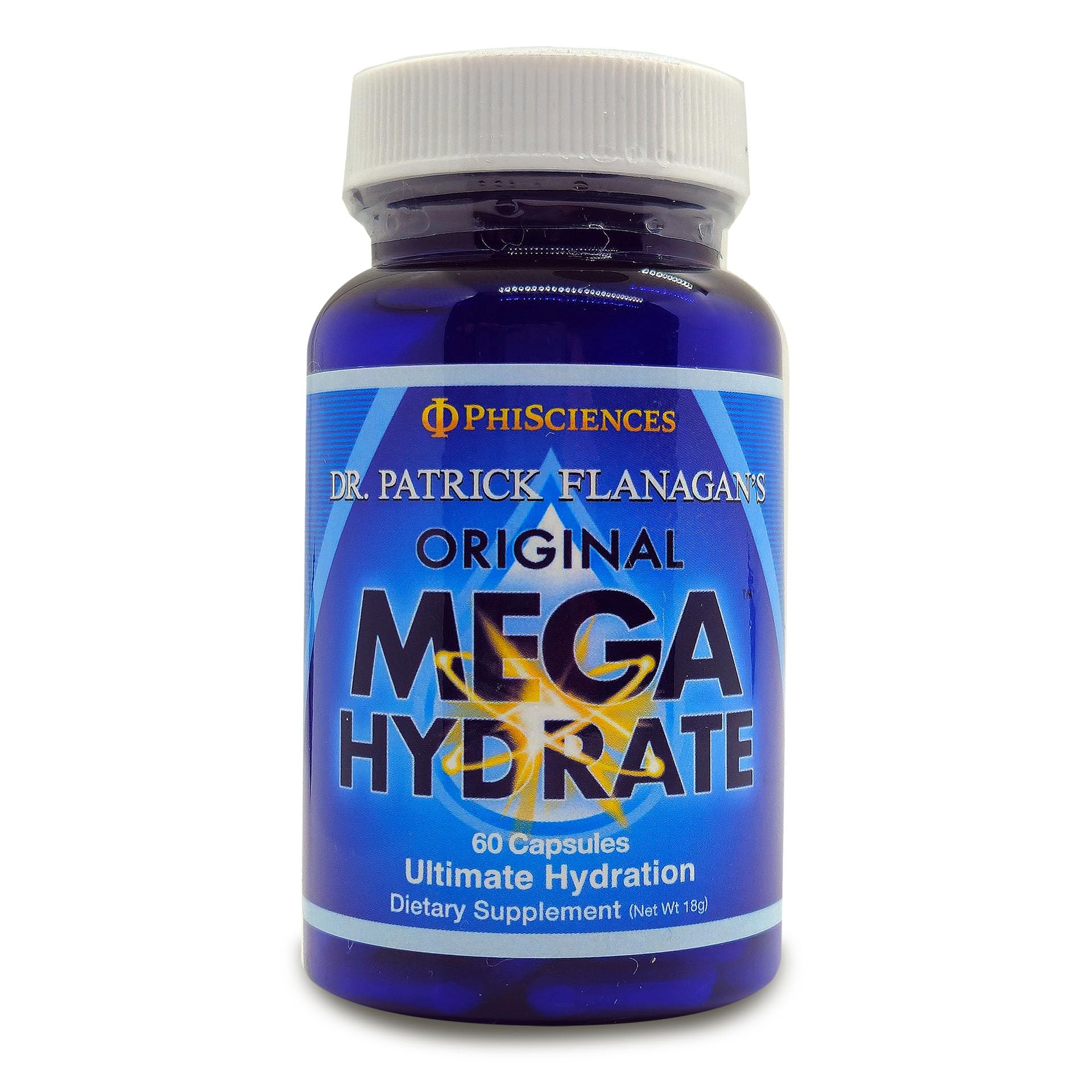 Gélules MegaHydrate par DR. PATRICK FLANAGAN'S, emballage prêt à l'hydratation.