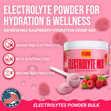 Dr. Price's Électrolytes mélange framboise dans l'eau, boisson rafraîchissante.