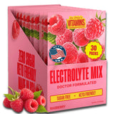 Dr Price's Électrolytes, pochette framboise, hydratation rapide et pratique.