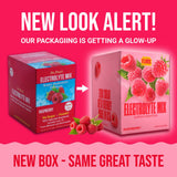 Dr Price's Électrolytes, sachet ouvert framboise, usage en déplacement.