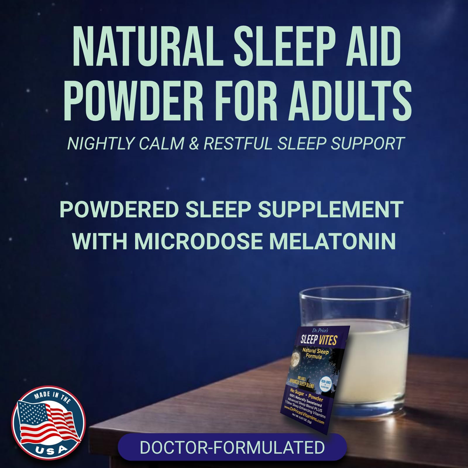 Dr Price's Sommeil poudre, mélange facile avec eau pour boisson relaxante