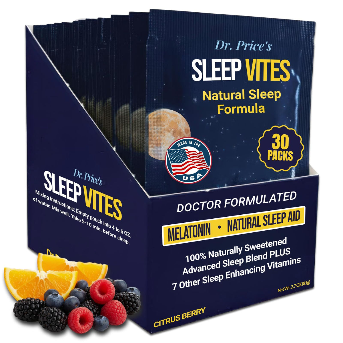 Dr Price's Sommeil poudre, sachet individuel pratique pour routine nocturne