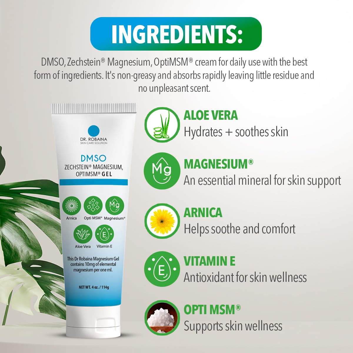Dr. Robaina DMSO Gel: fabriqué aux États‑Unis, garantie de qualité.