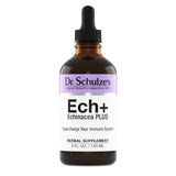 Dr. Schulze's Echinacea Plus — bouteille en verre, soutien potentiel du système immunitaire.